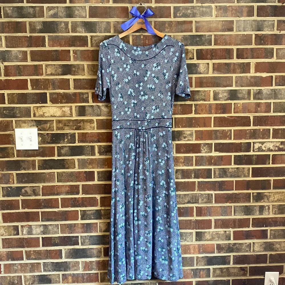 Boden Blue Floral Midi Dress